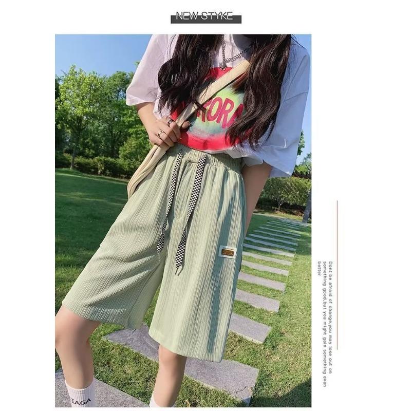 Ice Silk Sports Shorts Women's Summer Slim Slim Straight Casual Quarter Pants