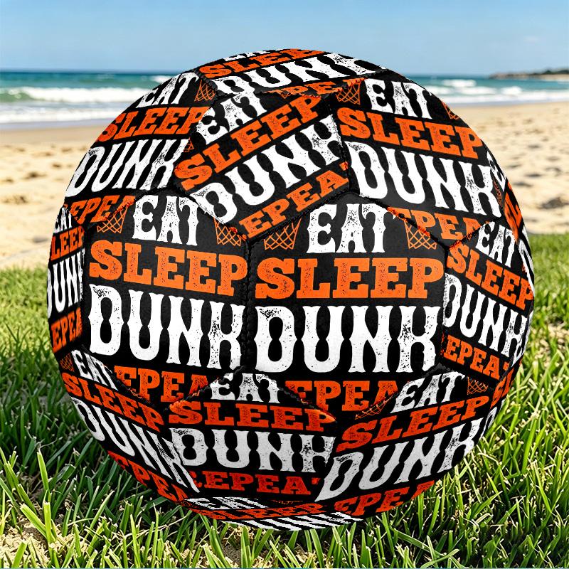 SLAM DUNK Print Size 5 Soccer Ball, PU Wear Resistant Football for Match Training and Daily Practice, Birthday Gift for Soccer Fans