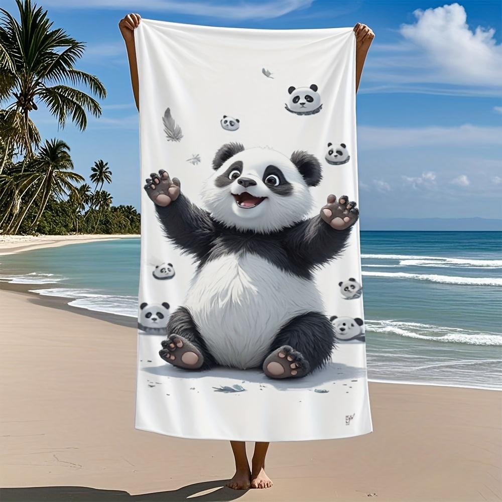 

Cute Panda Quick-Dry Microfiber Bath Towel Soft Absorbent and Compact Ideal for Swimming Travel and Everyday Use W40*H60(CM)