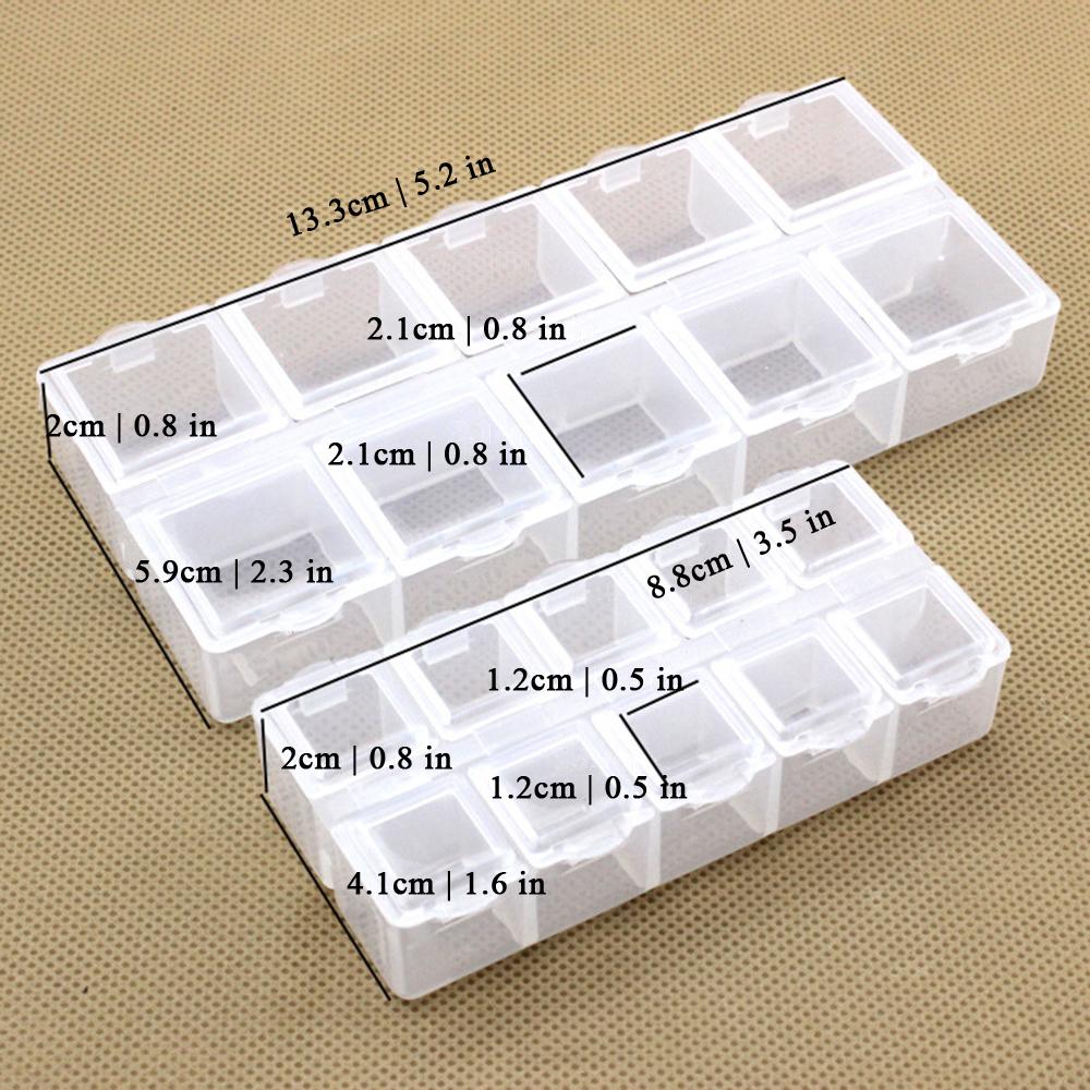 1PC Removable Divider Clear Plastic Storage Box Portable Transparent Compartment Organizer Case For Jewelry Beads Hardware Parts