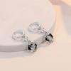 New Trendy 925 Silver Earrings For Women Vintage Black Hollow Rose Flower Ear Jewelry Lady Anniversary Accessories