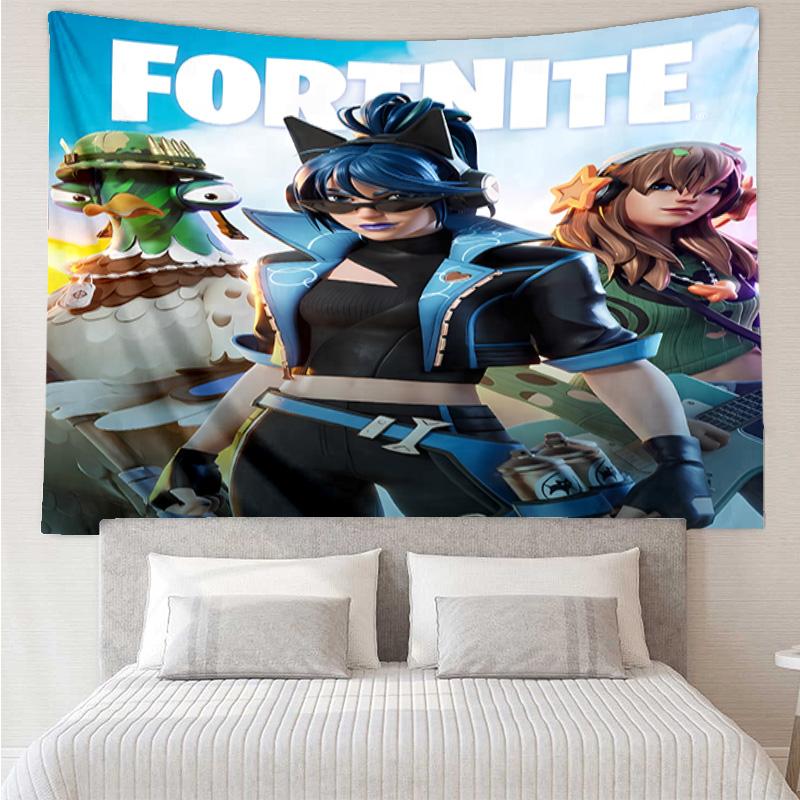 F-Fortnite game Tapestry for Bedroom Aesthetic Classroom Tapestries Wall Hanging for Living Room Dorm Office,Ideal Creative Gift