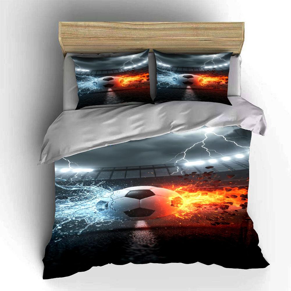 Soccer Ball with Fire. Bedding Sets Duvet Cover Sets Duvet Covers Pillowcases(1 * Duvet Cover 2 * Pillowcases, Without Duvet Insert)