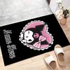 Custom Kuromi Mat Personalized Name, Polyester Washable Indoor Entryway Rug, Gift for Christmas, Easter, Thanksgiving Day
