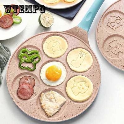Yedi Delikli Alüminyum Alaşımlı Tava Hayvan Şekilli Waffle Pankek Omlet Tavası Yapışmaz Kahvaltı Yumurta Tenceresi