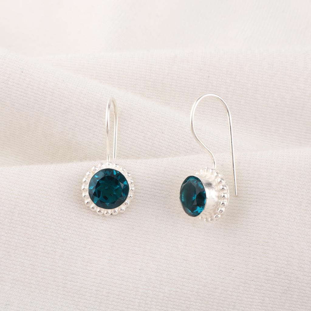 Apatite Handmade Silver Jewelry, 925 Sterling Silver Earring, Handmade Beautiful Gemstone Jewelry, Apatite Earring For Her