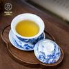 Jingdezhen Hand-Painted Blue & White Porcelain Gaiwan