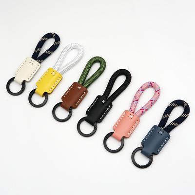 Handmade Cowhide Keyring Lanyard - Exquisite Woven Rope Bag Charm Pendant