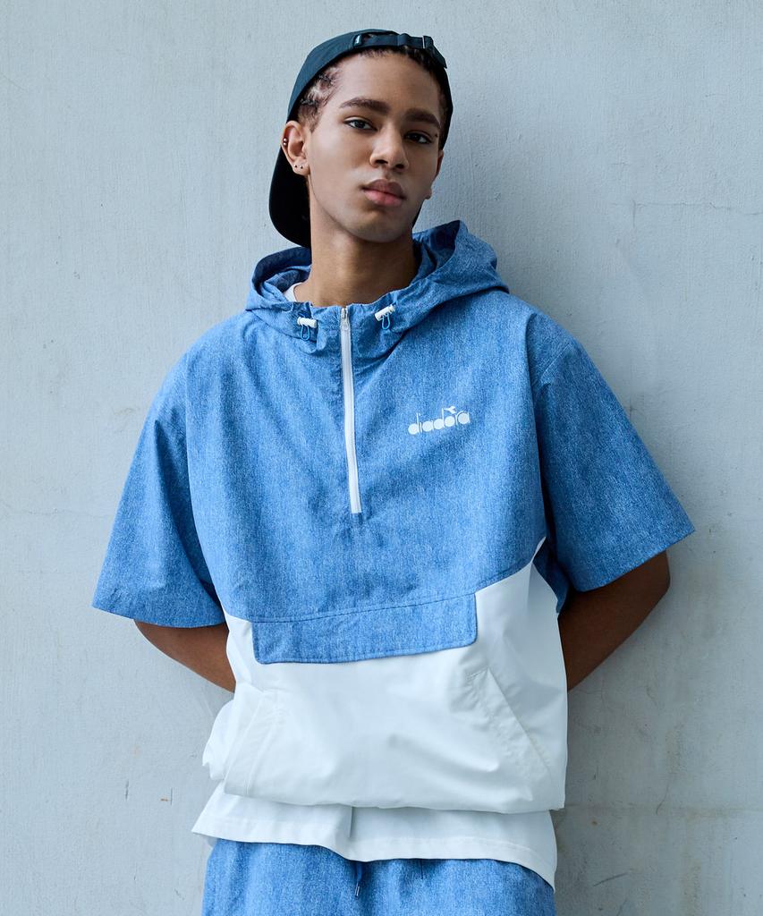 Diadora Grand Slam Color Block Short Sleeve Anorak Denim