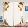 2pcs,Curtains Christmas Bells Gifts (2) Popular Minimalist Curtains Prints Light Filtering Curtains Festive Use for Bedroom &