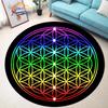Sacred Planet Geometry Flower of Life Round Carpets Yoga Mat Cushion Living Room Bedroom Study Rug Print Anti-Slip Chair