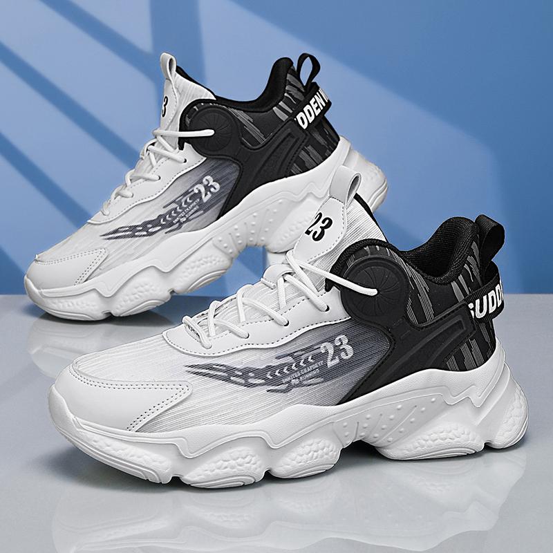 Mens Basketball Shoes Cushioning Field Training Sneakers Antibacterial Breathable Outdoor Teen Casual Basketball Shoes for Man