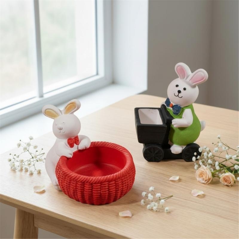 Easter Rabbit Basket Candle Cup Silicone Molds Easy Demolding For Resin Casting Candle Holder Chocolate Home Decoration