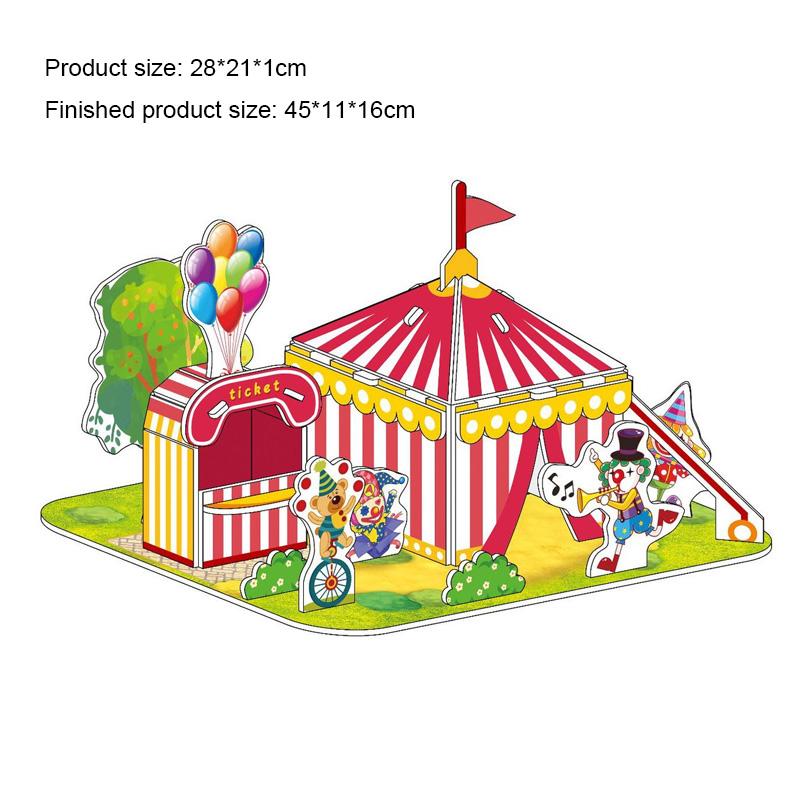 Big Size Children's 3D Paperboard Puzzle House Villa Castle Building Model for Kids Handmade DIY Assembly Puzzle Toys Gift