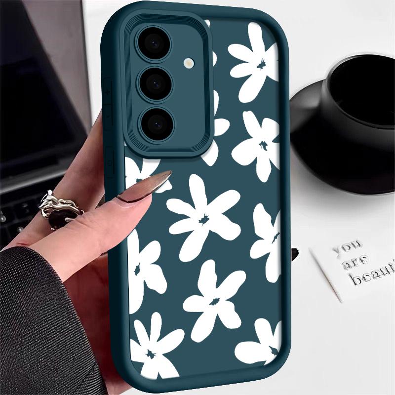 Für Samsung Galaxy S25 S24 S22 Ultra Plus S23 S21 S20 Fe A55 A54 A14 5g Floral Silikon Soft Slim Objektiv Schutz Fall Abdeckung