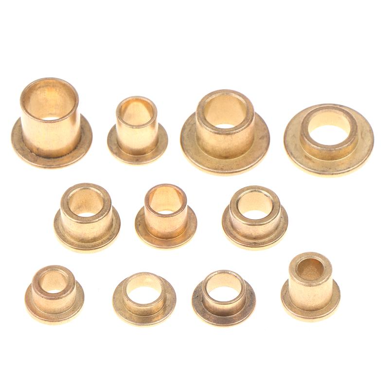 5Pcs Flanging Self-Lubricating Bearing Powder Metallurgy Oil Guide Sleeve With Edge Step Shoulder Flange Bushing Copper Sleeve