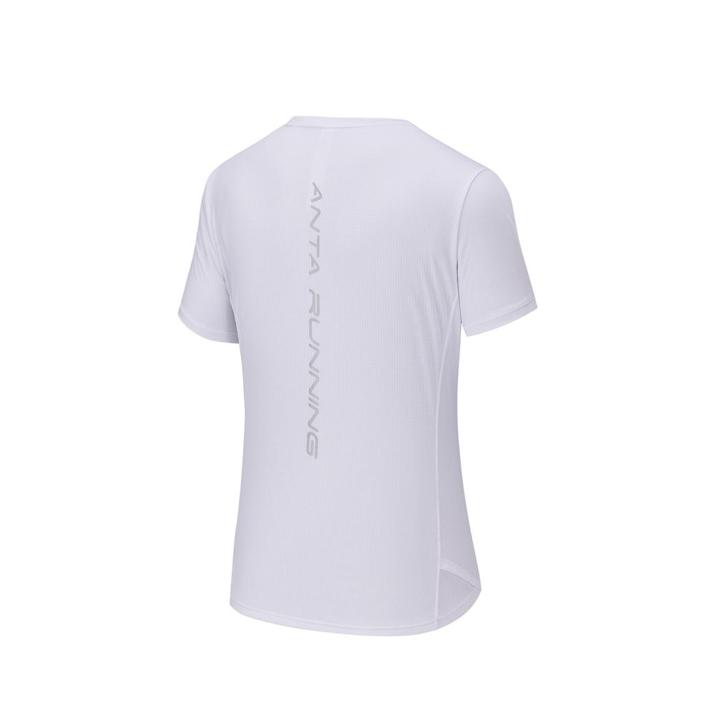 Anta Running Series Womens Short Sleeve Knitted T-Shirt 2026 Summer Women tops Pure-White 962625105-1