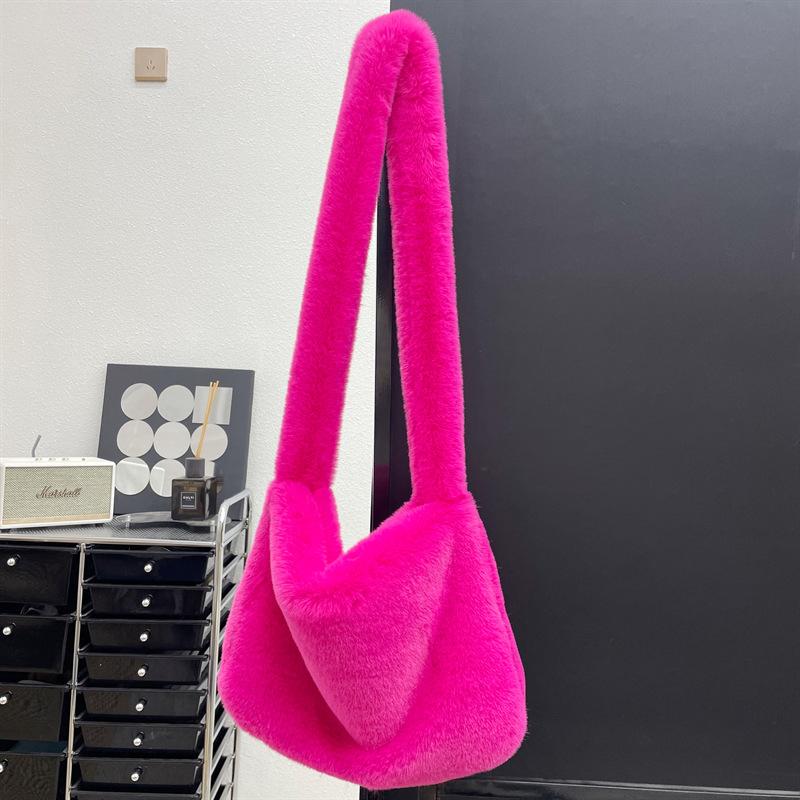 Nepbont Tote Bag voor Dames Winter Pluche Schoudertas Pluizige Messenger Bag Vrouwen Zachte Pluizige Handtassen Shopper Bucket Hobo Bag MIT
