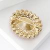 Broche Oval de Cristal con Girasol para Mujer Unisex Pines de Solapa Fiesta de Oficina Regalos para Amigos Accesorios