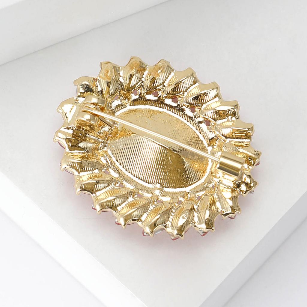 Broche Oval de Cristal con Girasol para Mujer Unisex Pines de Solapa Fiesta de Oficina Regalos para Amigos Accesorios
