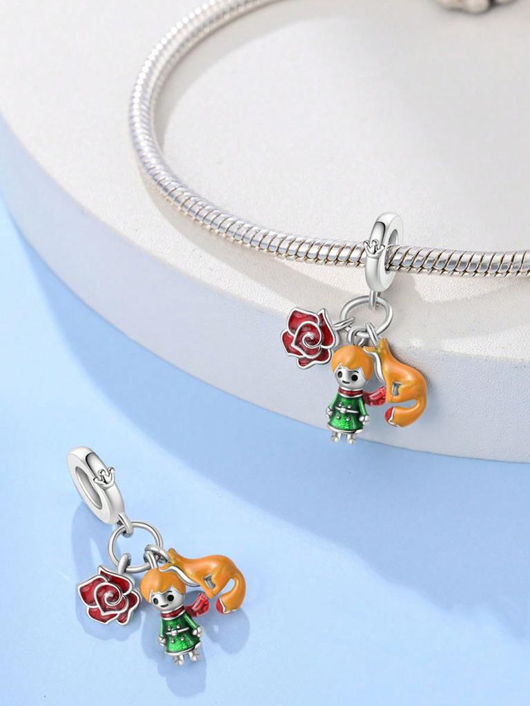 Charms Plata Cute Fox Carousel Beads Charm Copper Plated Fit Charms Copperoriginal Bracelet For Jewelry Making Diy Charm