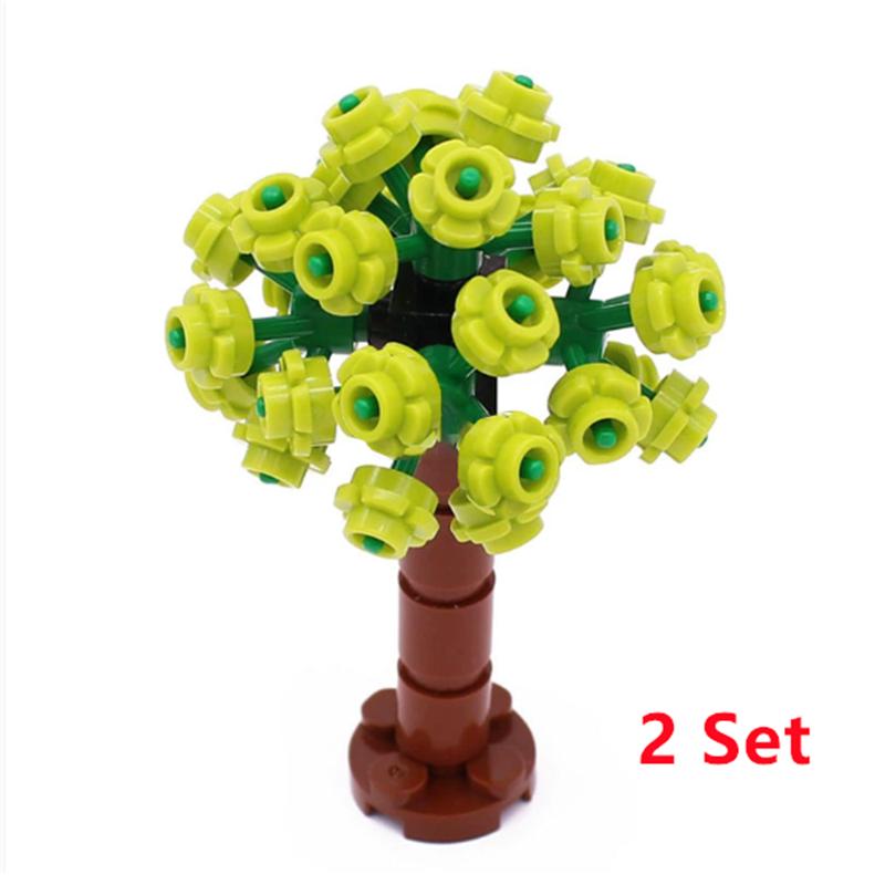 Bausteine Baum Blume Sets Stadt Pflanze Garten Bonsai Wald Natürliche Stadt Straßenansicht Park Dschungel MOC Modell Spielzeug Für Kinder