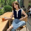 Slim Fit Women Vest Hollow Out Sleeveless Vest Fashion Button Up Top  Women