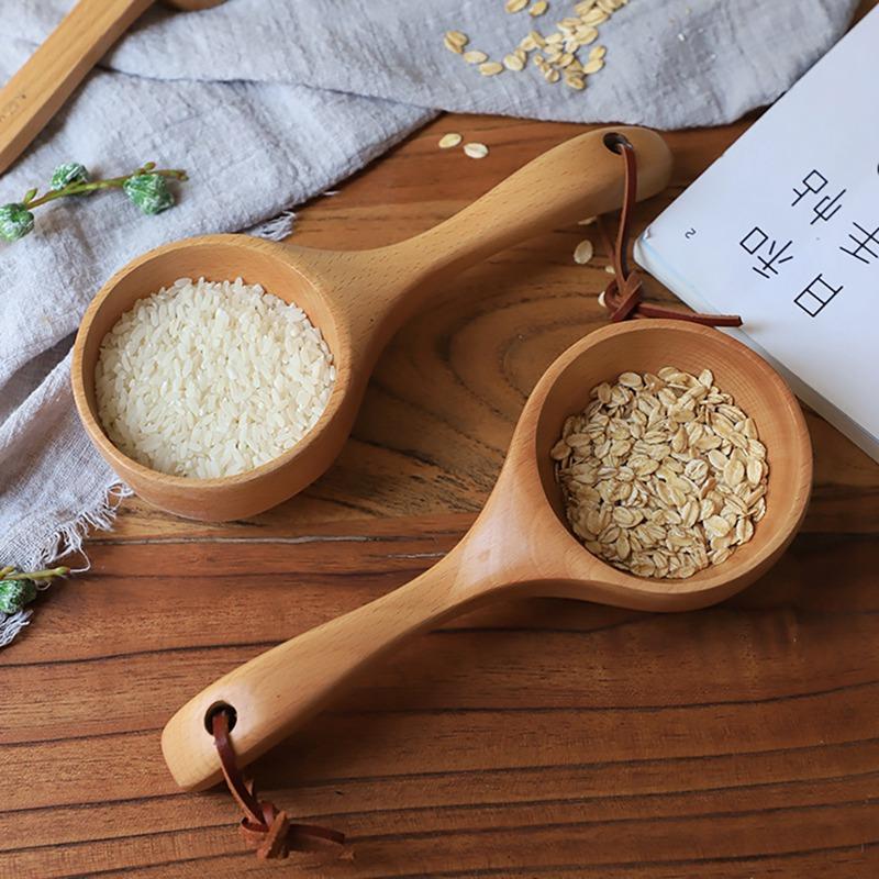 Wood Scoop Japanese-style Short Handle Rice Scoop Kitchen Water Scoop Wooden Spoon Bath Sauna Wooden Bucket Spoon