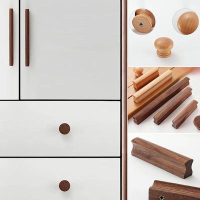 Walnut Wooden Furniture Handle Drawer Knobs Kitchen Cabinets Pulls Long Handles Cabinets and Drawers Dresser Knobs Wardrobe Pull