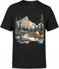 T-shirt Mountains Forest Nature Men's With Print Print Cotton Camping River
