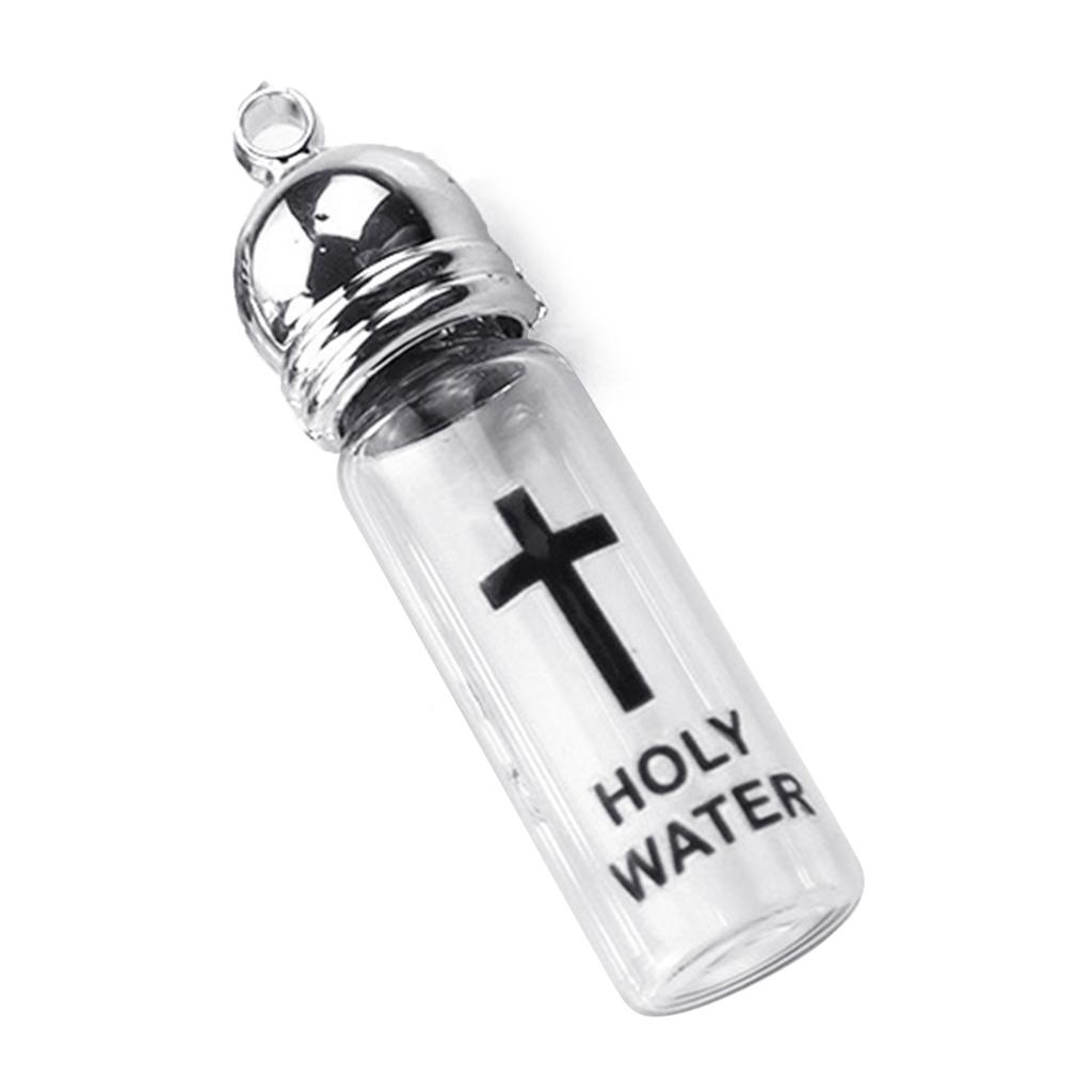 Elegant Holy Water Bottle Glass Holy Water Container Featuring Silver/Gold Color Lid For Spiritual Rituals Collectors