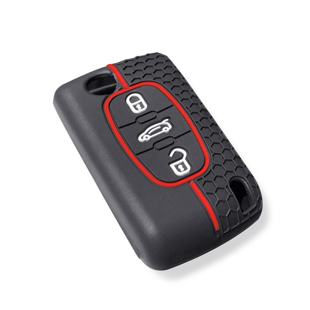 Silicone Car Key Case Remote Holder Key Cover Fob Shell For Peugeot 206 207 208 307 308 407 408 3008 Expert For Citroen C4 C5