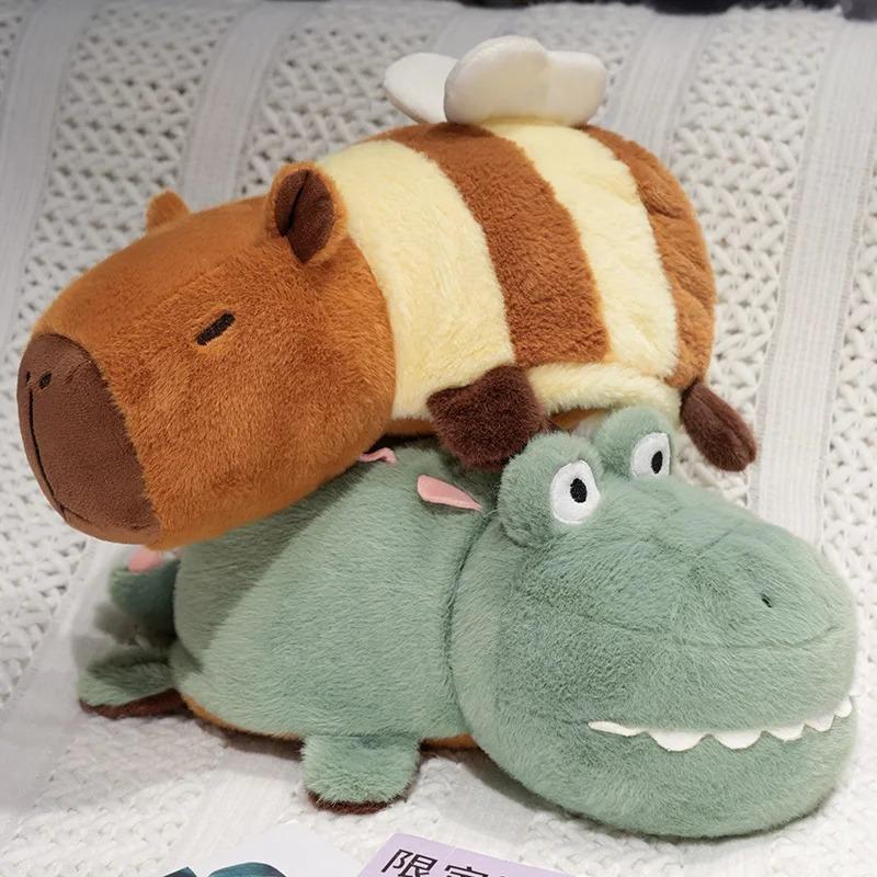 25/35cm Capybara Plush Reversible Alligator Stuffed Animal,2 In 1 Cute Capybara Transformed Crocodile Plush Toy Christmas for Girl Kids
