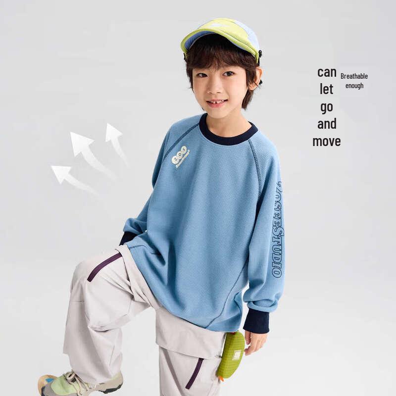 Zuoxi Boys  Waffle Knit Athletic Breathable Sweatshirt 130