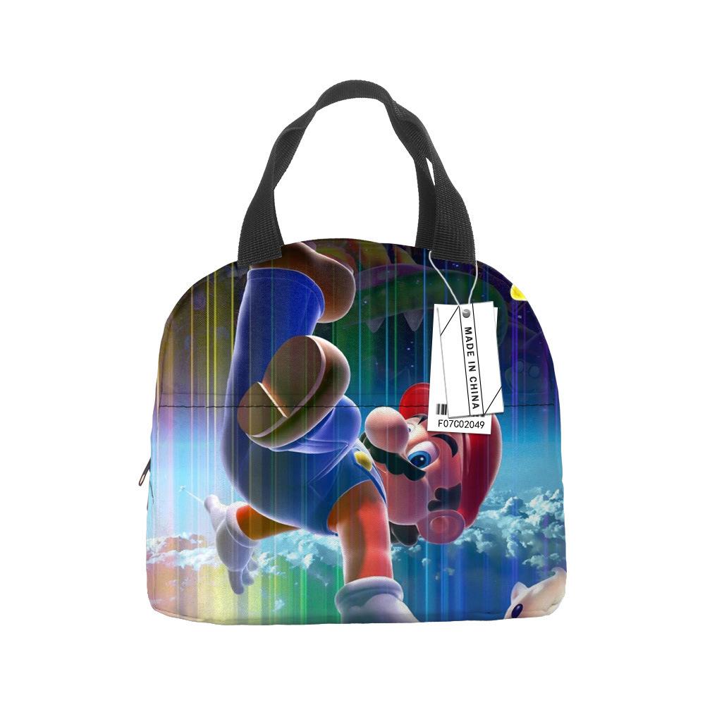 Mario Portable Bento Bag Lunch Box Bag Student Children'S Meal Bag Lunch Box Bag Bento Bag Aluminum Foil Lunch Bag Thermal Insulation