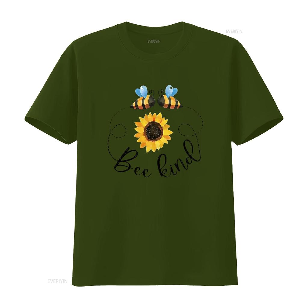 Bee Kind Bees And Sunflower Women S Plus Size T Shirt Black 2X Large Vintage Washed Casual Homme Unisex Graphic Stretched