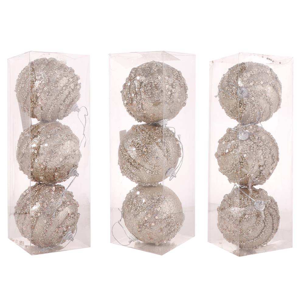 Foam Christmas Hanging Balls Champagne Xmas Balls Pendant Christmas Tree Ornaments  New Year