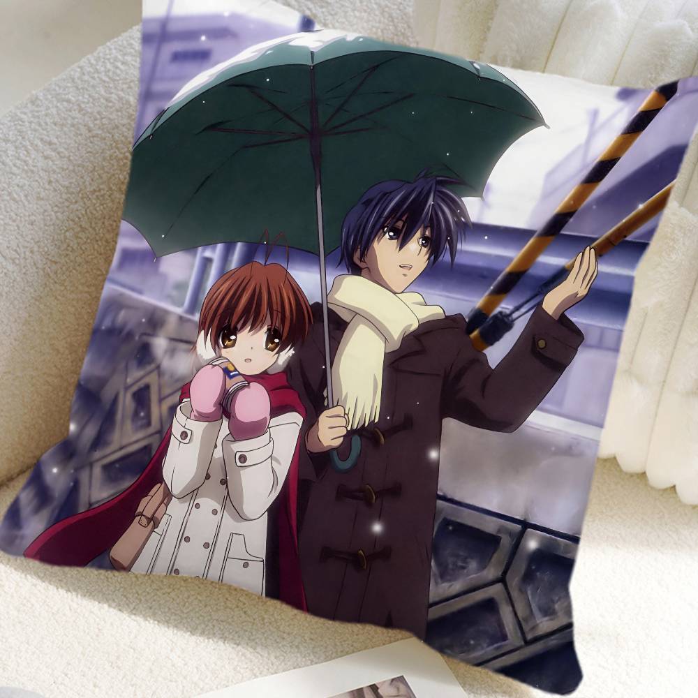 Clannad Anime Kuddöverdrag Fyrkantig Kudde Sovrum Soffa Fritid Komfortkudde Bil Heminredning