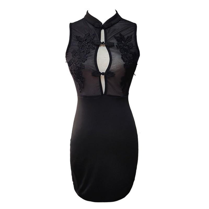 Spice Girls Sexy Perspektive Hohl Splicing Slim Kleid für Damen