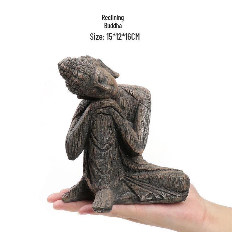 Chinese Style Buddha Head Aquarium Resin Ornament: Fish Tank Decoration