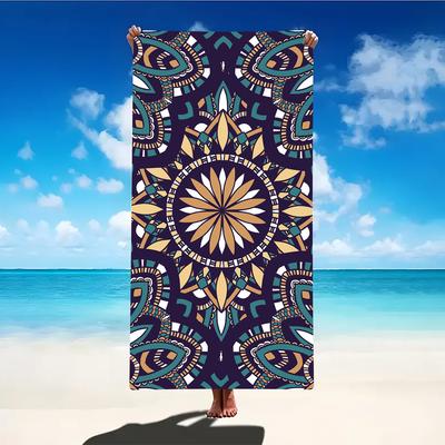 Mandala Print Beach Towel Quick-Dry Washable Beach Towels Sandproof Portable Beach Towels For Travel Swimming Camping
