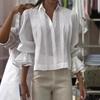 Summer New Women's Casual Loose Fashion Ruffled Solid Color Patchwork Short Sleeve Shirt