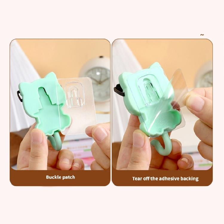 2 Stück Dekorative Robuste ABS Katzenkopfhaken für Elegante Wandmontierte Aufbewahrungslösung Mode Wohnaccessoire Täglicher Gebrauch