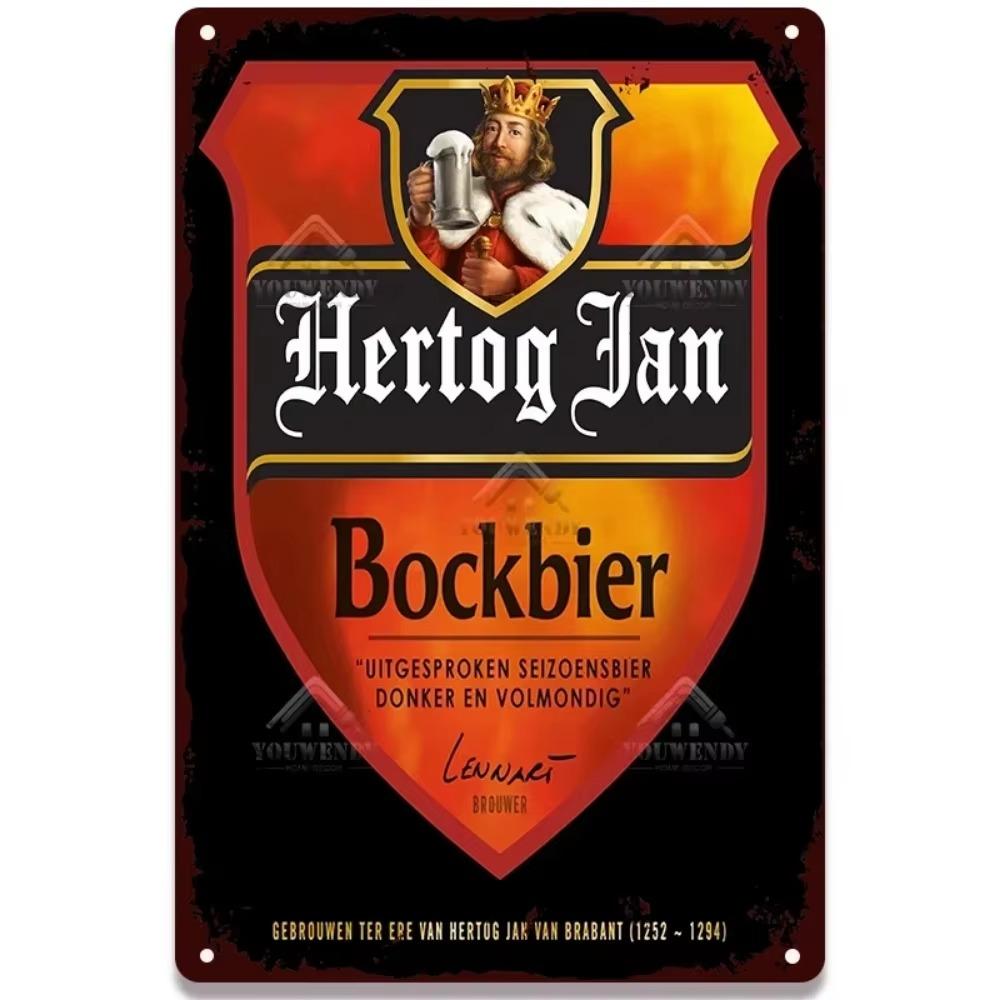 Retro Hertog Jan Metal Sign - Exquisitely Crafted Tin with Vivid Paint, Ideal for Bar & Club Decor To Create a Mesmerizing Mural