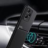 Phone Case for Infinix Hot 30i X669,PU Leather+TPU+PC Lines Imprinted Cover with Built-In Magnetic Holder Metal Sheet