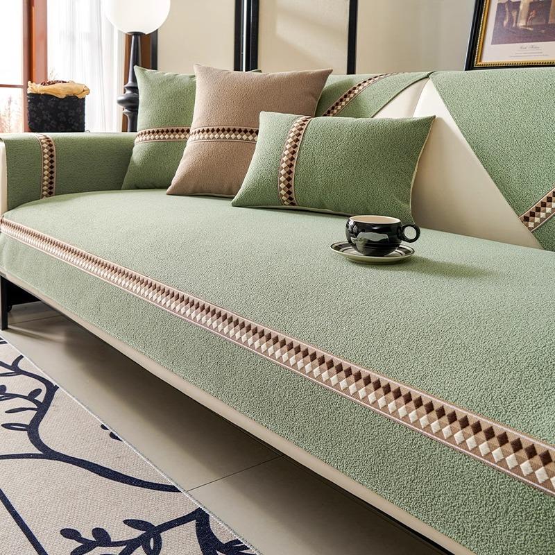 Nuevo Cojín de Sofá Simple, Universal en Todas las Estaciones, Cojín de Asiento Antideslizante de Alta Gama, Funda de Tela para Sofá, Toalla de Tela para Cubrir Fila Recta