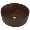 VidaXL Lavabo avec Trop-plein Vasque à Poser de Toilette Lave-mains de Salle de Bain Salle Cosmétique Maison Marron Foncé 147039