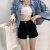High Waist Denim Shorts Women Summer Stretch Black Slim Fit Casual For Teen Girls