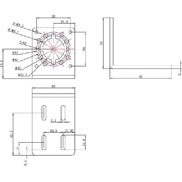 Motor Mounting Bracket Stand For 60GX6092R DC Planetary Gear Motor