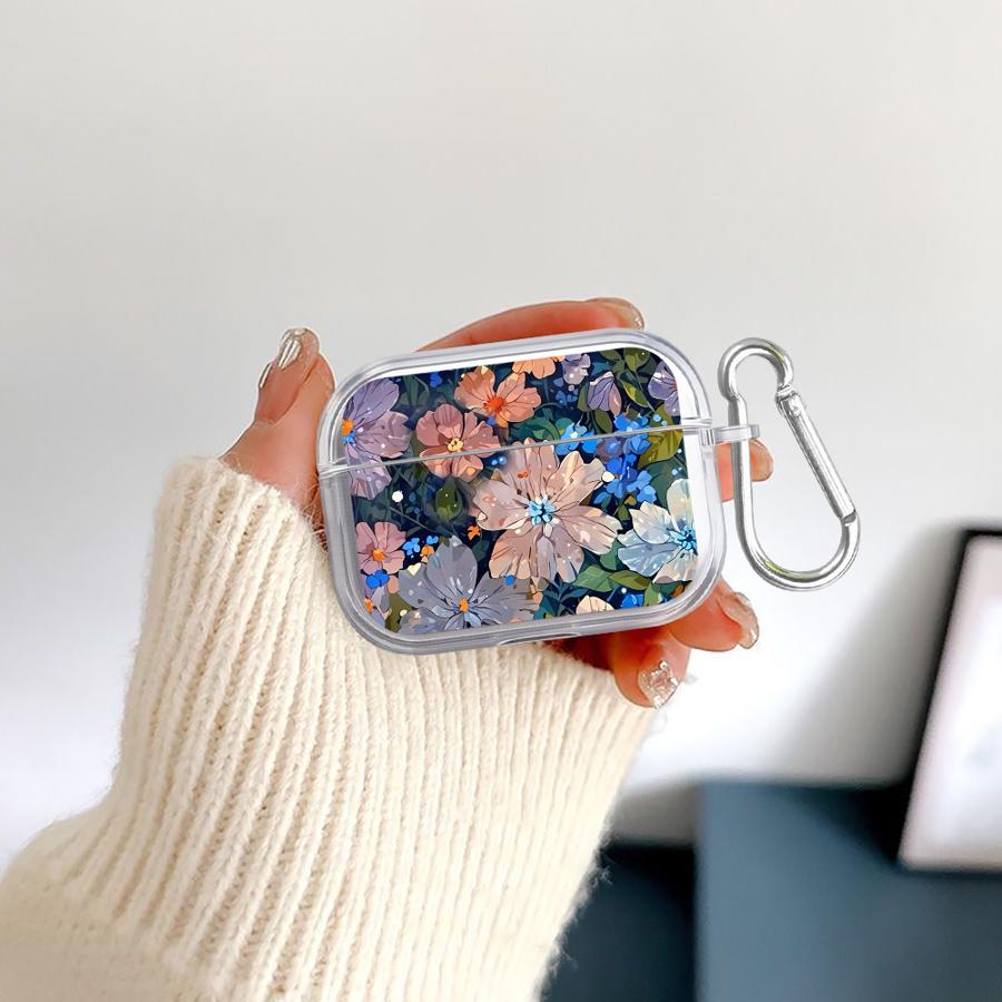 Clear Earphone Cases Cover Case For Airpods Pro3 2 1 Pro2 3 Pro 4 Beautiful Flower Pattern